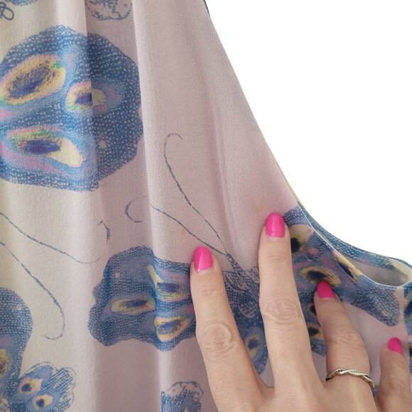 Diane Von Furstenberg Silk Pania Light Pink Butterfly Halter Neck Top Size L - Picture 8 of 12